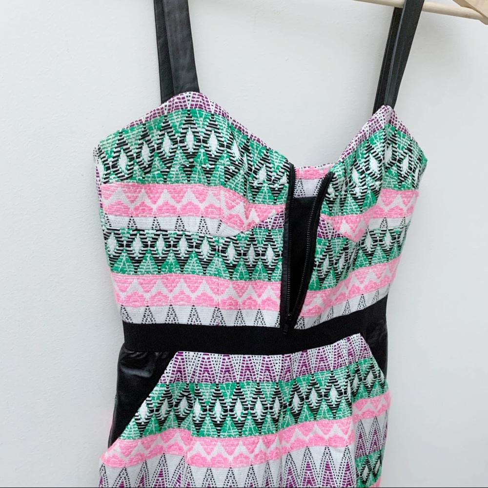 Milly Patterned Mixed Media Romper - image 4